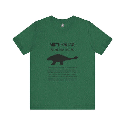 Ankylosaurus Detailed with Black Graphics - Unisex Jersey Short Sleeve Tee Super Comfy Dino T-Shirt Gift