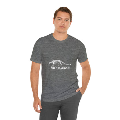 Fossil Ankylosaurus White Graphics- Unisex Jersey Short Sleeve Tee Super Comfy Dino T-Shirt Gift