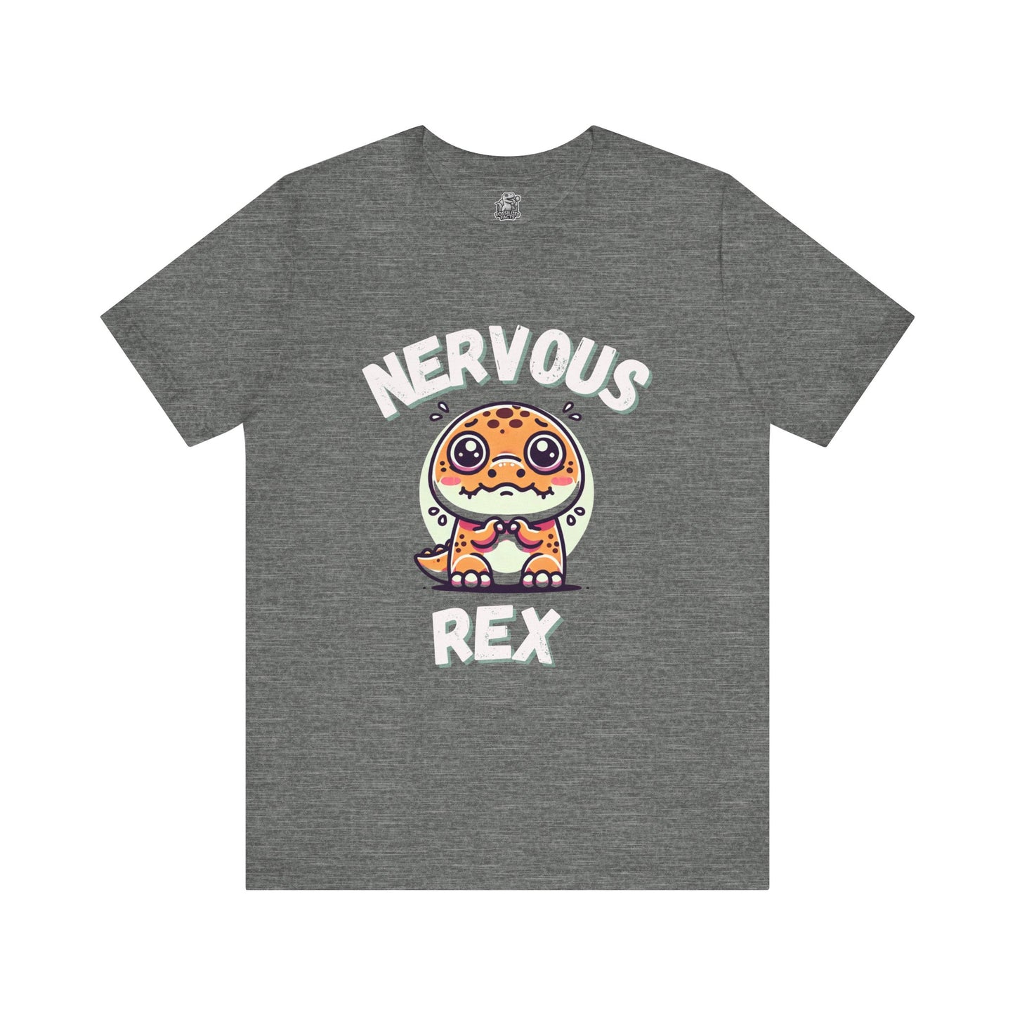 Nervous Rex Unisex T-Shirt – Adorable Unisex Dino Tee for Fun & Relatable Style