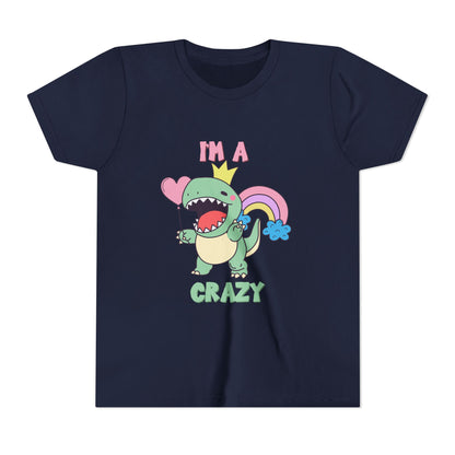 Crazy Cretaceous Cutie Youth Size T-Shirt for kids who love dinosaurs