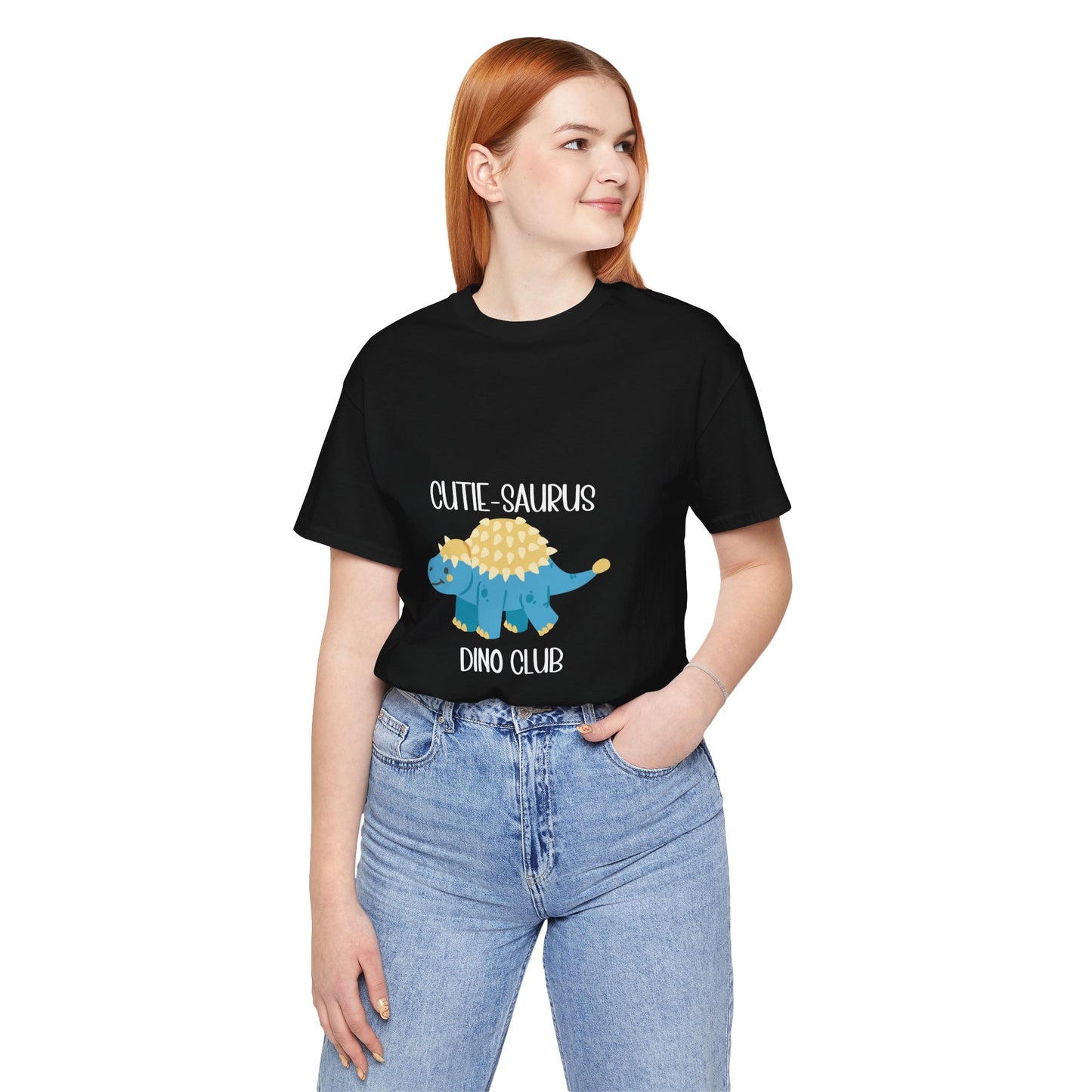 Ankylosaurus Cutie Saurus Dino Club Blue - White Graphic - Unisex Jersey Short Sleeve Tee Super Comfy Dino T-Shirt Gift