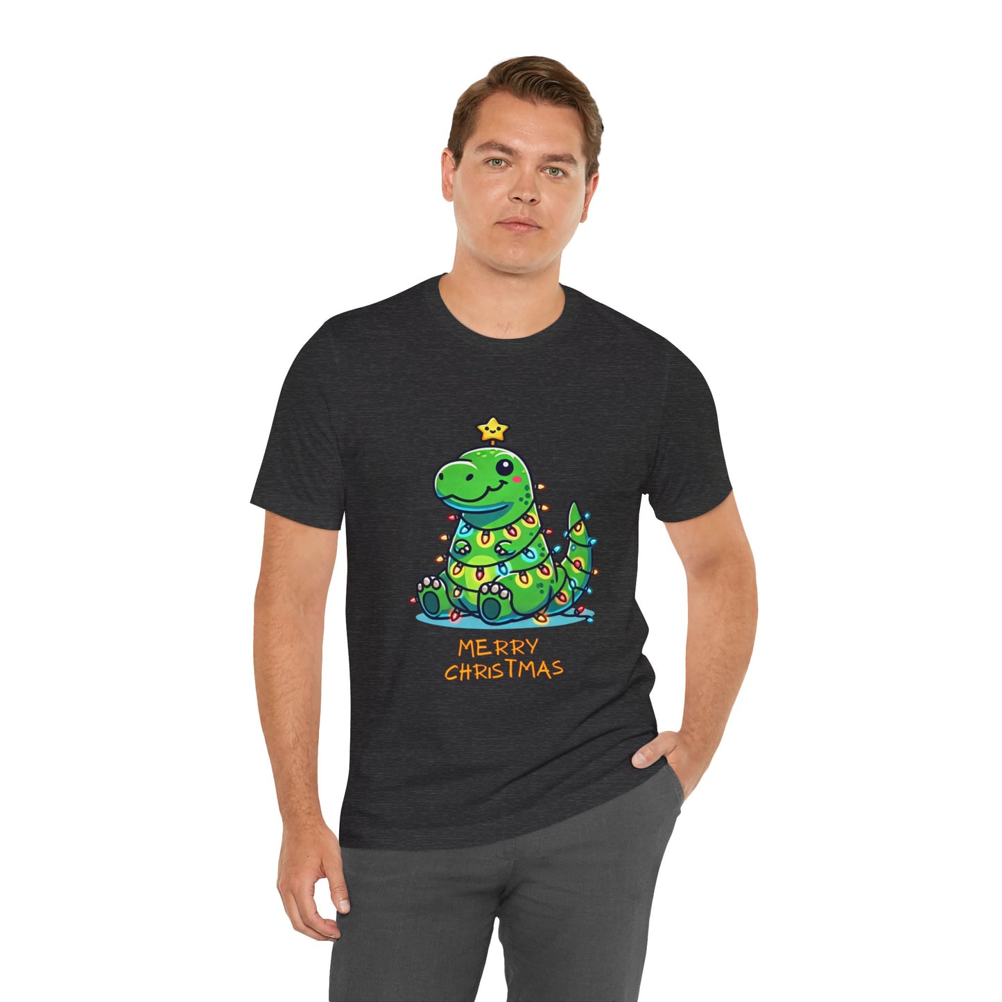 Merry Christmas - Tree Rex Jerry - Unisex Jersey Short Sleeve Tee Super Comfy Dino T-Shirt Gift