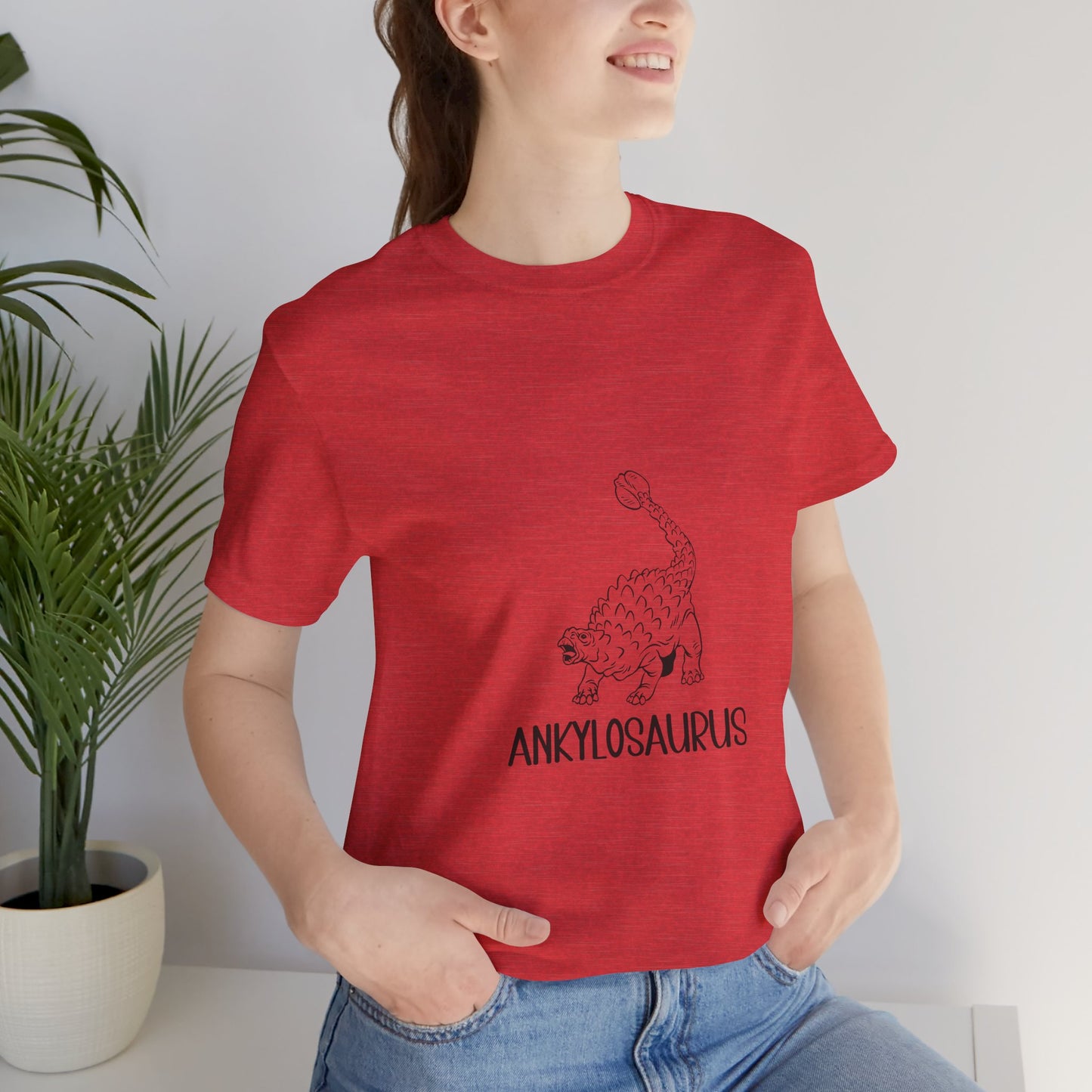 Defensive Ankylosaurus Black Graphic - Unisex Jersey Short Sleeve Tee Super Comfy Dino T-Shirt Gift