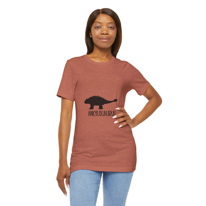 Ankylosaurus Black Text - Unisex Jersey Short Sleeve Tee Super Comfy Dino T-Shirt Gift