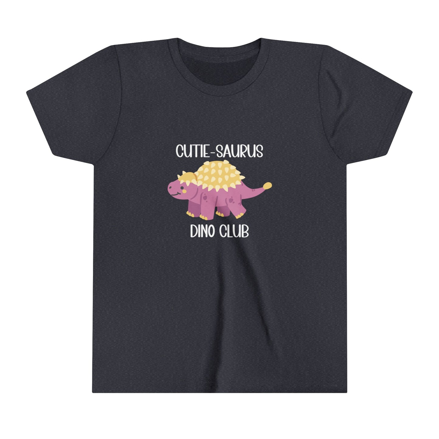 Youth Ankylosaurus Cutie Saurus Dino Club Pink - White Graphic - Unisex Jersey Short Sleeve Tee Super Comfy Dino T-Shirt Gift