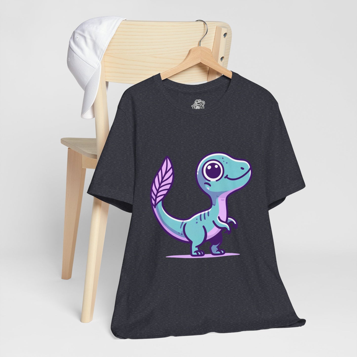 Adorable Pastel Velociraptor Tee – Cute Dino Vibes in Aqua & Lavender! 🦕💜💙 - Unisex Jersey Short Sleeve Tee Super Comfy Dino T-Shirt Gift