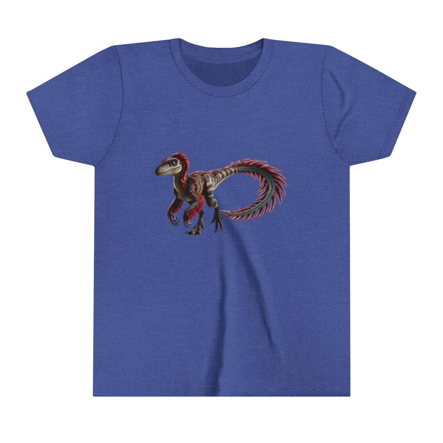 Youth Wild & Feathered Velociraptor Tee – Bold Jungle Vibes and Fierce Dino Style! 🦖🌿🔥 - Unisex Jersey Short Sleeve Tee Super Comfy Dino T-Shirt Gift