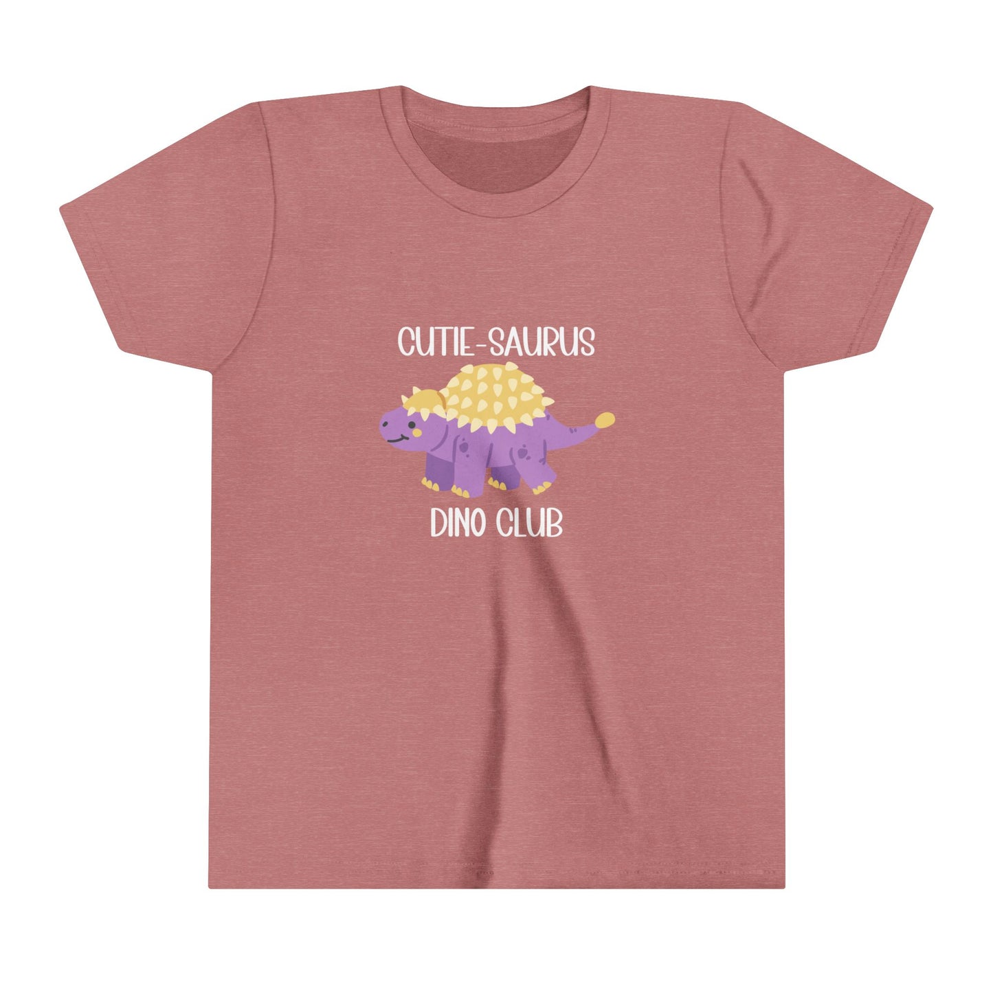 Youth Ankylosaurus Cutie Saurus Dino Club Purple - White Graphic - Unisex Jersey Short Sleeve Tee Super Comfy Dino T-Shirt Gift