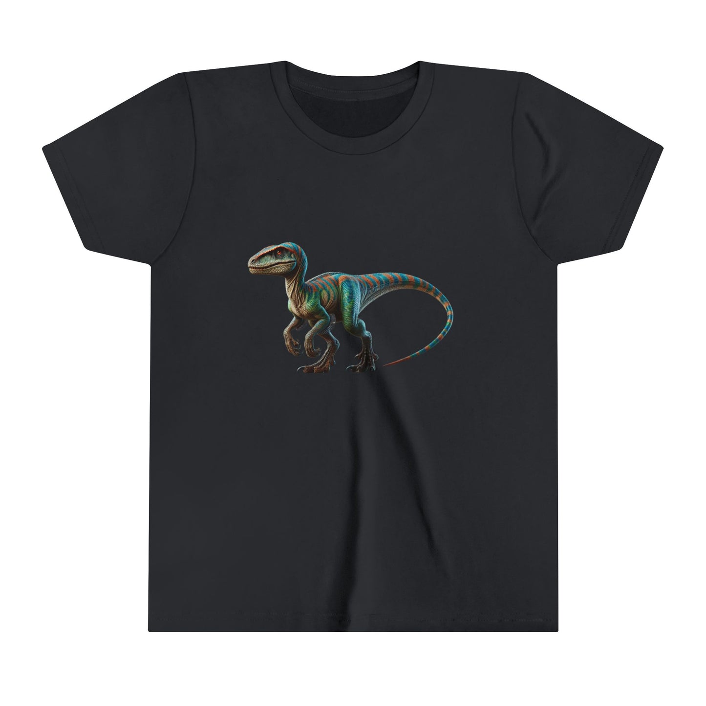 Youth Vibrant Velociraptor Adventure Tee – Unleash Your Inner Dino Explorer with Fierce Style! 🦖🌈 - Unisex Jersey Short Sleeve Tee Super Comfy Dino T-Shirt Gift