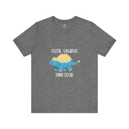 Ankylosaurus Cutie Saurus Dino Club Blue - White Graphic - Unisex Jersey Short Sleeve Tee Super Comfy Dino T-Shirt Gift