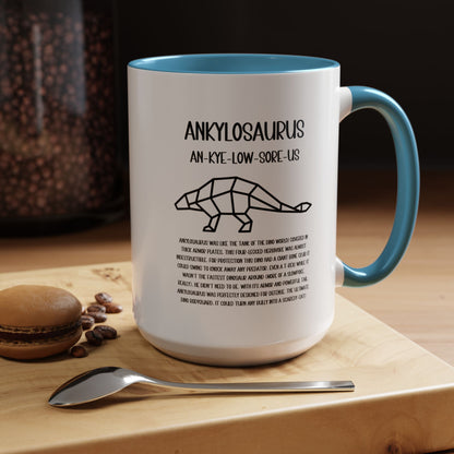 Polygon Ankylosaurus Mug with Detailed Black Graphic Amazing Gift for the Dino Lovers in your life