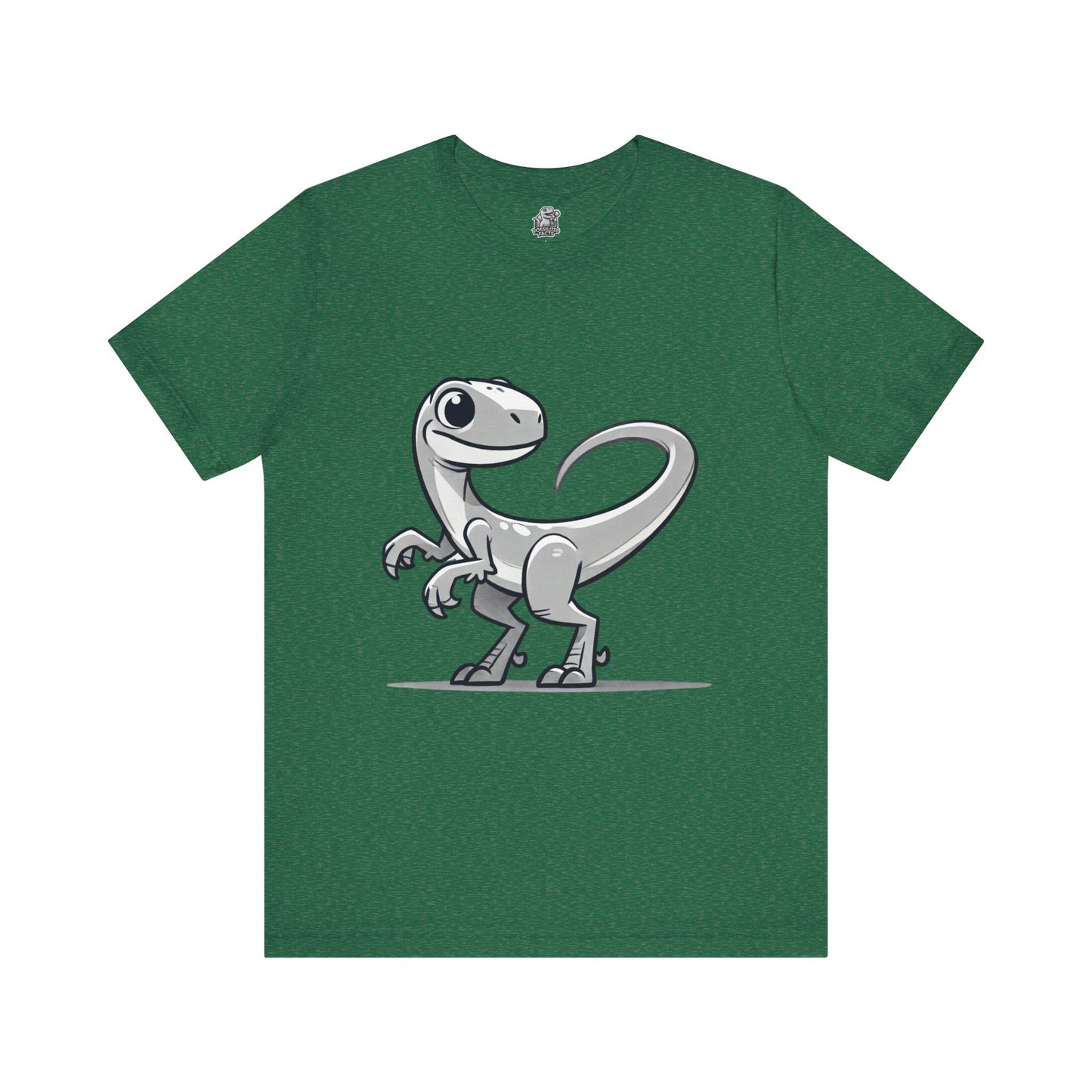 Monochrome Cartoon Velociraptor - Unisex Jersey Short Sleeve Tee Super Comfy Dino T-Shirt Gift