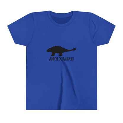 Youth Ankylosaurus T-Shirt with Black Graphics - Unisex Jersey Short Sleeve Tee Super Comfy Dino T-Shirt Gift