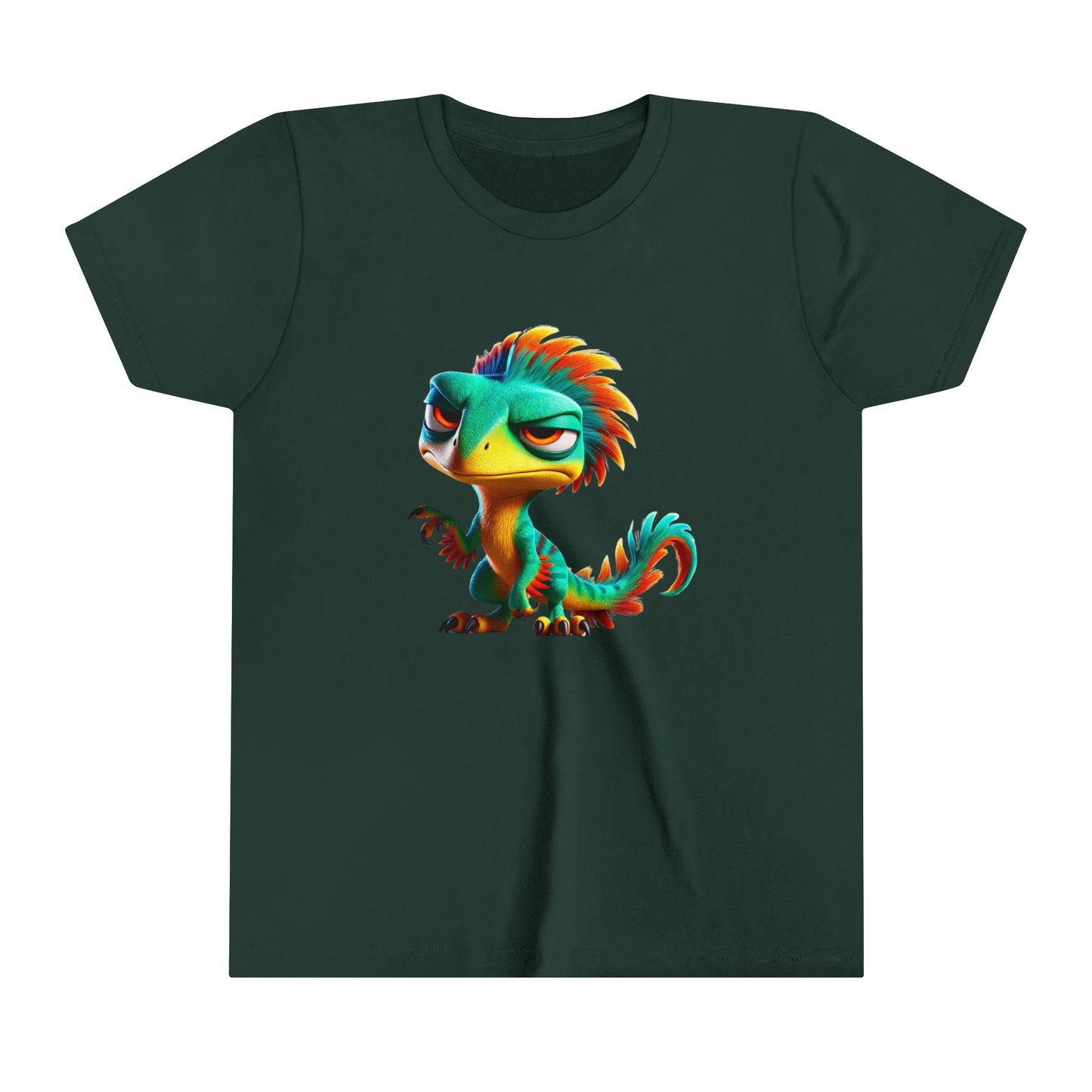 Youth Colorful & Feisty Velociraptor  – Unleash the Attitude!- Unisex Jersey Short Sleeve Tee Super Comfy Dino T-Shirt Gift