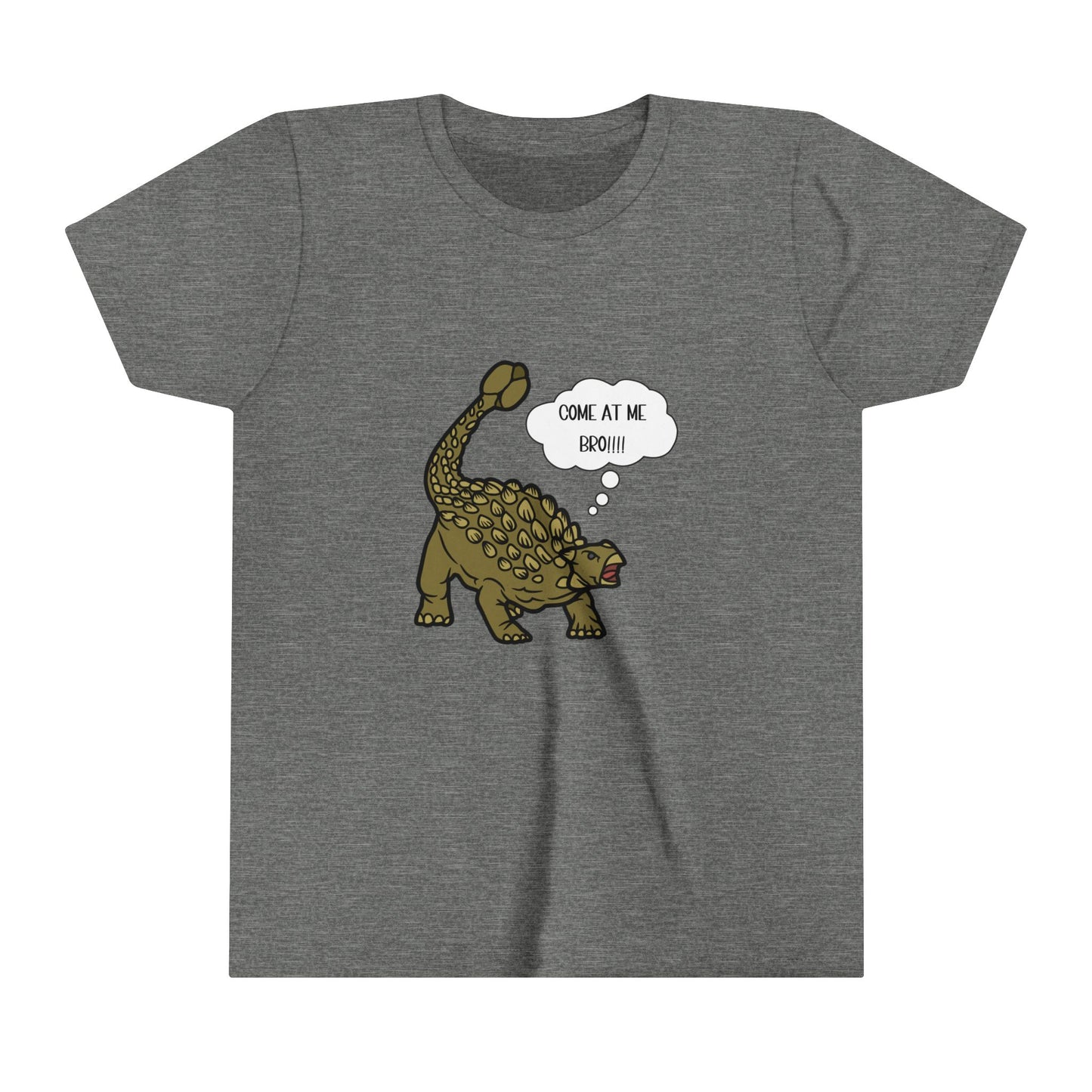 Youth Ankylosaurus Come at me Bro Graphic - Unisex Jersey Short Sleeve Tee Super Comfy Dino T-Shirt Gift