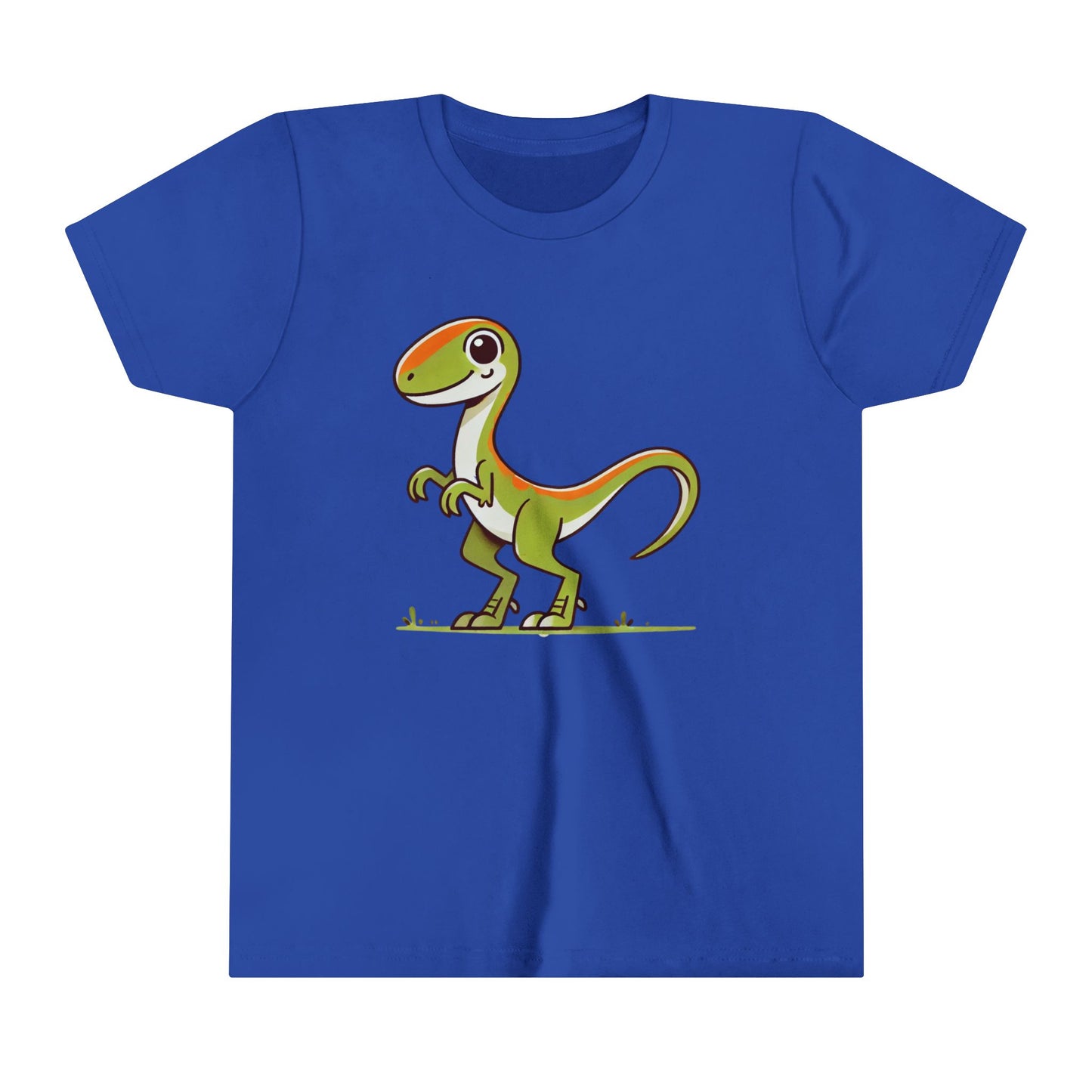 Youth Adorable Green Velociraptor Tee – Perfect for Dino Lovers! 🌿🦖💚 - Unisex Jersey Short Sleeve Tee Super Comfy Dino T-Shirt Gift