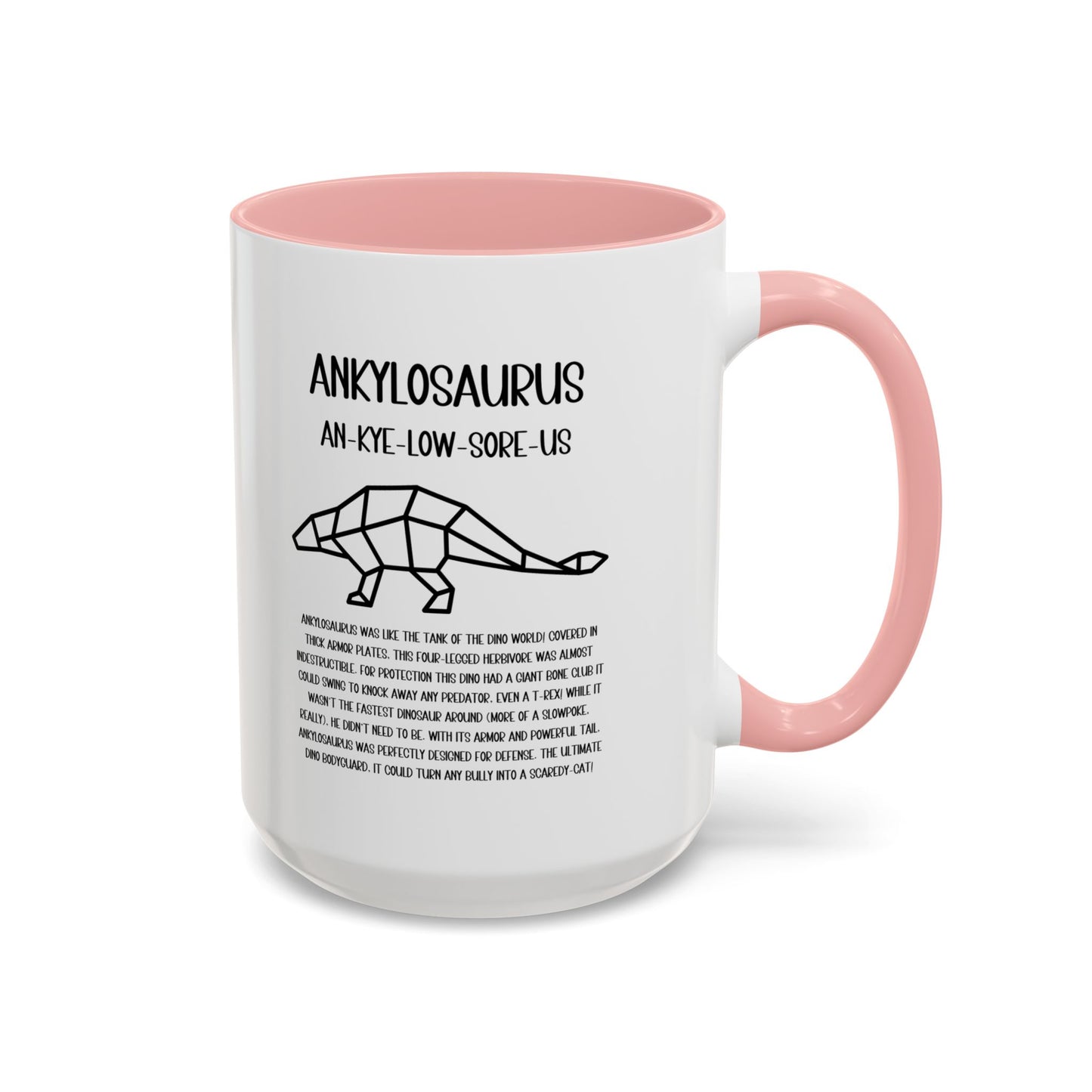 Polygon Ankylosaurus Mug with Detailed Black Graphic Amazing Gift for the Dino Lovers in your life