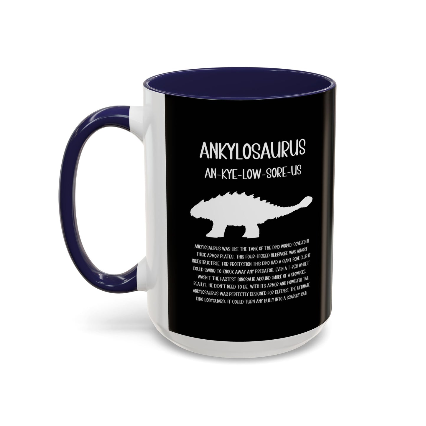 Ankylosaurus Mug with Detailed White Graphic Amazing Gift for the Dino Lovers in your life