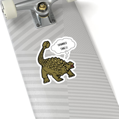 "Hammer Time" Ankylosaurus - Amazing Kiss-Cut Sticker Gift to dino decorate any surface