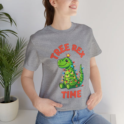 Tree Rex Time Christmas Devan - Unisex Jersey Short Sleeve Tee Super Comfy Dino T-Shirt Gift