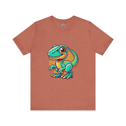 Retro Sunrise Velociraptor- Unisex Jersey Short Sleeve Tee Super Comfy Dino T-Shirt Gift