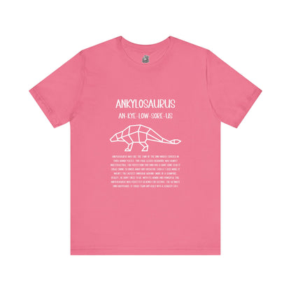 Polygon Ankylosaurus Detailed with White Graphics- Unisex Jersey Short Sleeve Tee Super Comfy Dino T-Shirt Gift