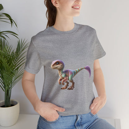 Dreamy Pastel Velociraptor Tee – Soft & Stylish Dino Vibes in Lavender & Mint! 🦖💜🌿 - Unisex Jersey Short Sleeve Tee Super Comfy Dino T-Shirt Gift