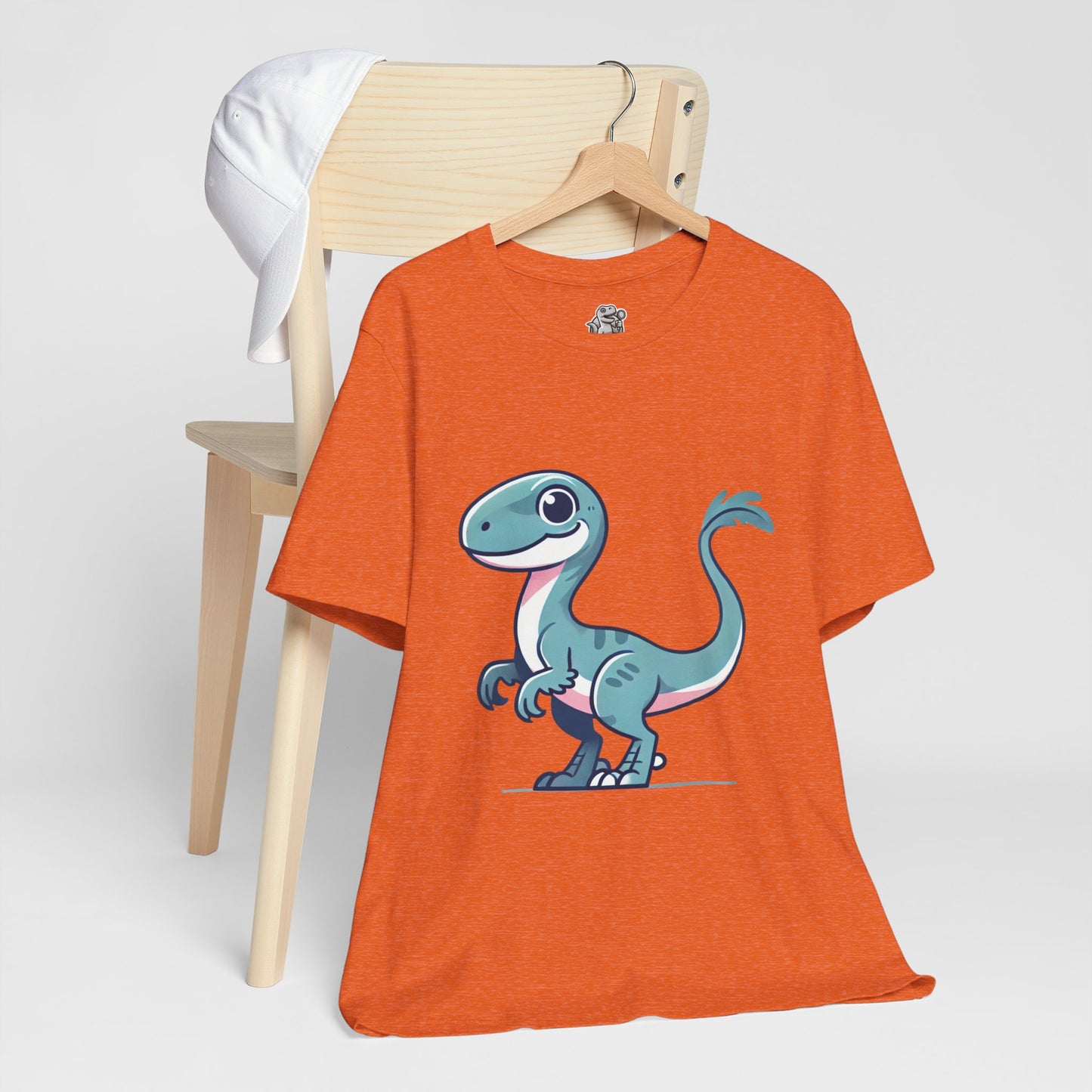 Adorable Blue Cartoon Cartoon Velociraptor - Unisex Jersey Short Sleeve Tee Super Comfy Dino T-Shirt Gift