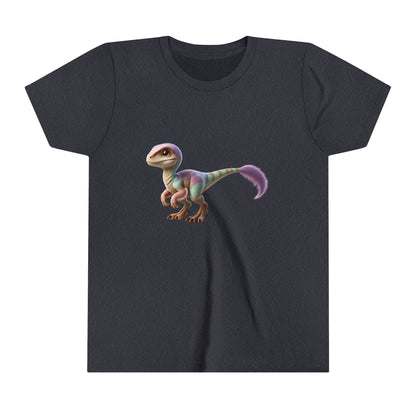 Youth Dreamy Pastel Velociraptor Tee – Soft & Stylish Dino Vibes in Lavender & Mint! 🦖💜🌿 - Unisex Jersey Short Sleeve Tee Super Comfy Dino T-Shirt Gift