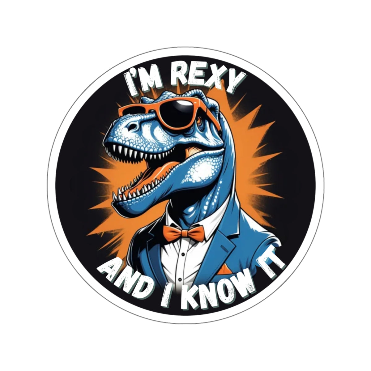 Suave Rex Sticker – Dino Style Meets Cool Confidence