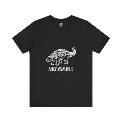 Outlined Ankylosaurus with White Graphics- Unisex Jersey Short Sleeve Tee Super Comfy Dino T-Shirt Gift