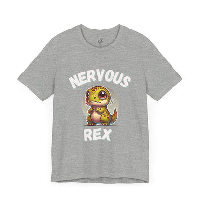 Cute Nervous Rex Unisex T-Shirt – Cute & Funny Unisex Dino Design for Everyday Fun