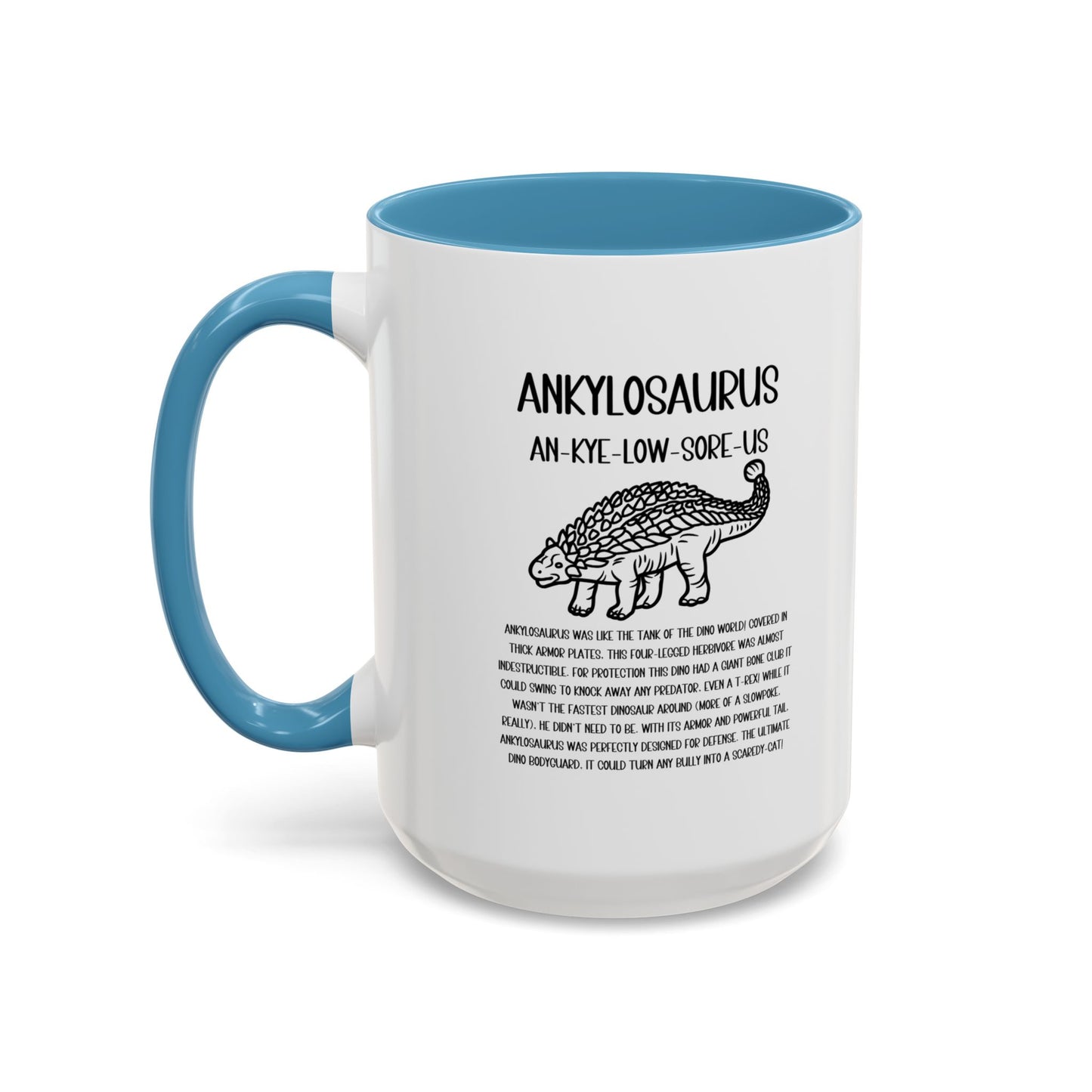 Outlined Ankylosaurus Mug with Detailed Black Graphic Amazing Gift for the Dino Lovers in your life