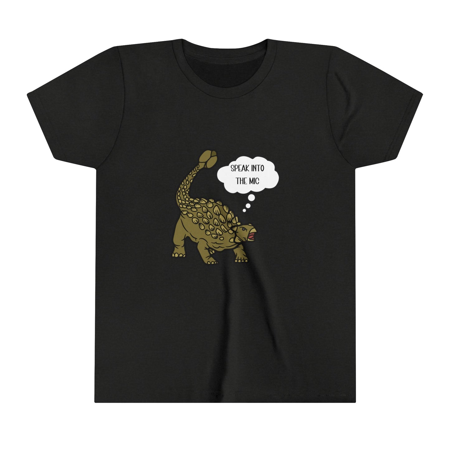 Youth Ankylosaurus Speak into the Mic Graphic - Unisex Jersey Short Sleeve Tee Super Comfy Dino T-Shirt Gift