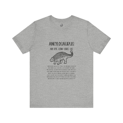 Outlined Ankylosaurus Detailed With Black Graphic - Unisex Jersey Short Sleeve Tee Super Comfy Dino T-Shirt Gift