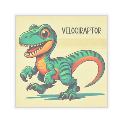 Adorable Teal & Orange Baby Dinosaur - Amazing Kiss-Cut Sticker Gift to dino decorate any surface Great Birthday Gift