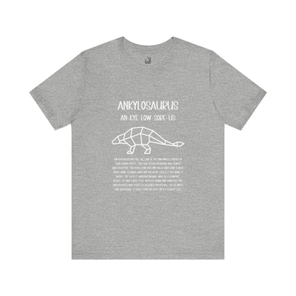 Polygon Ankylosaurus Detailed with White Graphics- Unisex Jersey Short Sleeve Tee Super Comfy Dino T-Shirt Gift