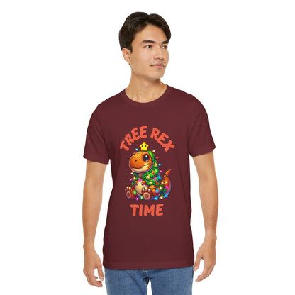 Tree Rex Time Christmas Kevin - Unisex Jersey Short Sleeve Tee Super Comfy Dino T-Shirt Gift