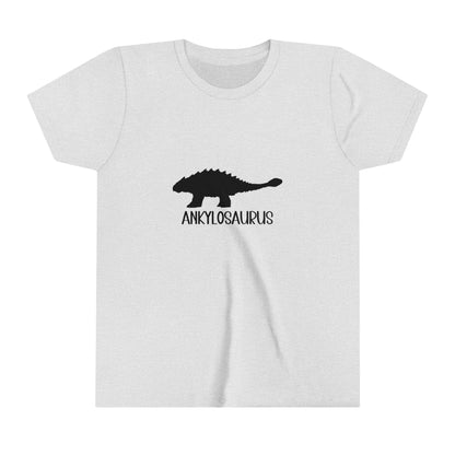 Youth Ankylosaurus T-Shirt with Black Graphics - Unisex Jersey Short Sleeve Tee Super Comfy Dino T-Shirt Gift