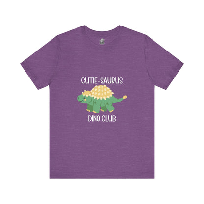 Ankylosaurus Cutie Saurus Dino Club Green - White Graphic - Unisex Jersey Short Sleeve Tee Super Comfy Dino T-Shirt Gift