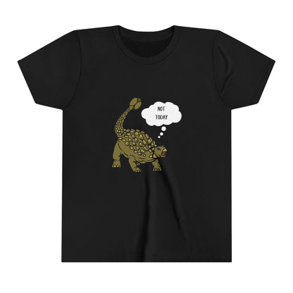 Youth Ankylosaurus Not Today Graphic - Unisex Jersey Short Sleeve Tee Super Comfy Dino T-Shirt Gift