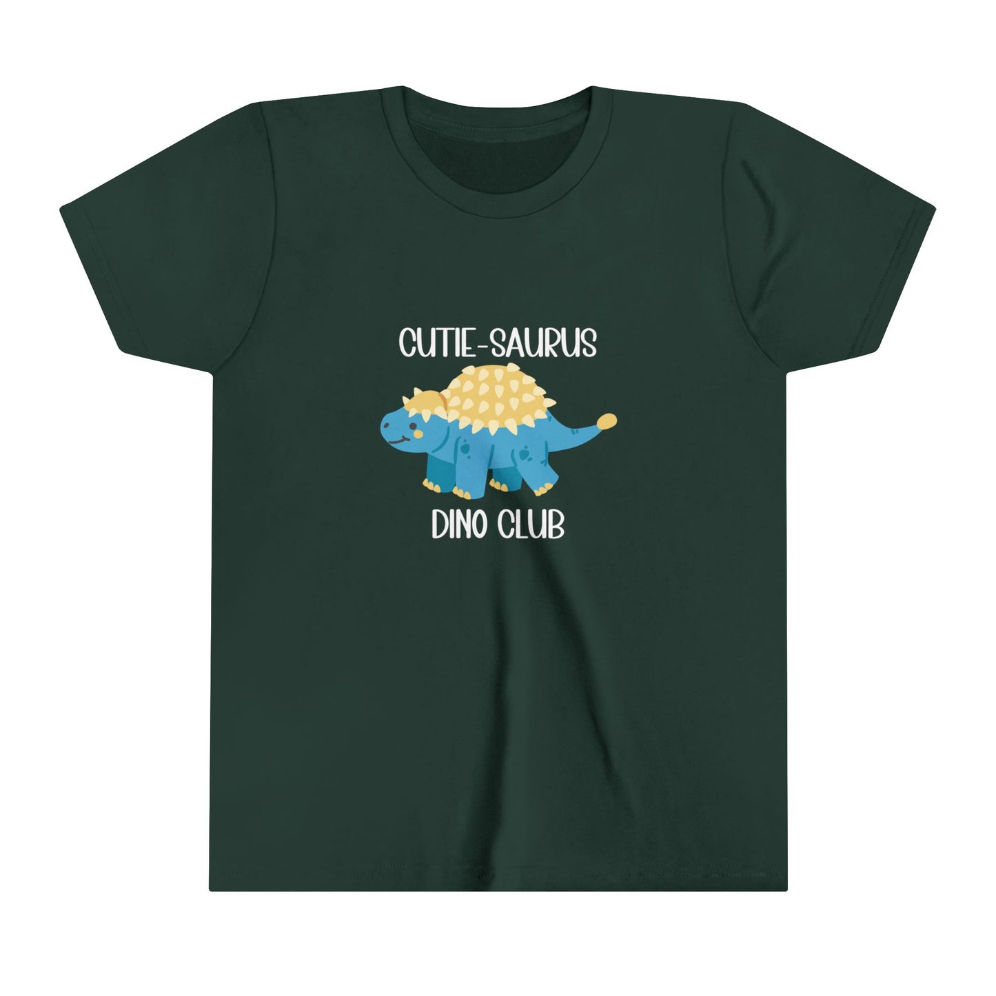 Youth Ankylosaurus Cutie Saurus Dino Club Blue - White Graphic - Unisex Jersey Short Sleeve Tee Super Comfy Dino T-Shirt Gift