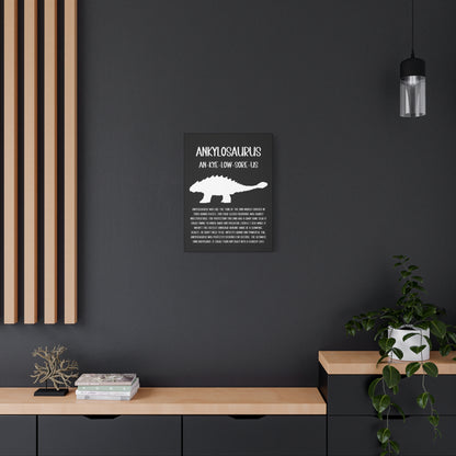 Ankylosaurus Vertical Matte Canvas Black, Stretched, 1.25" Amazing Gift for the Dino Lover in your life