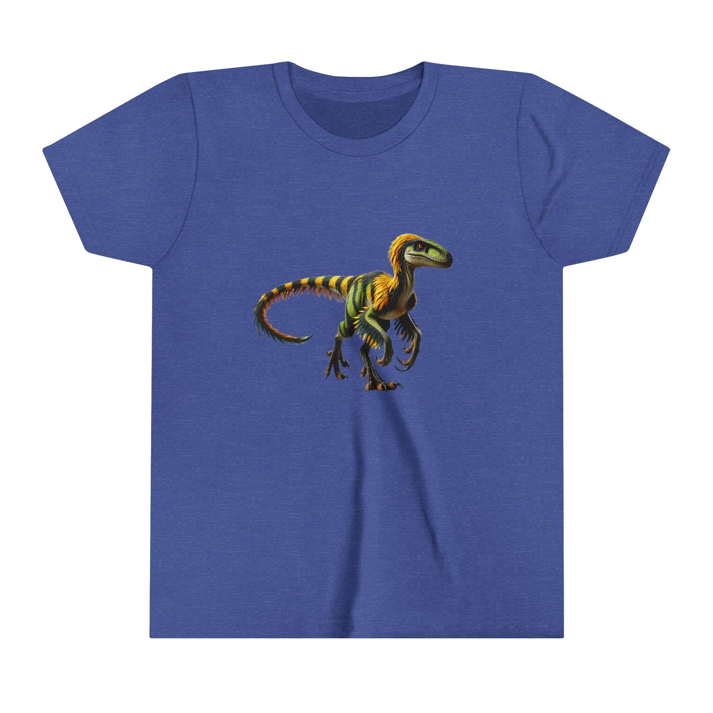 Youth Vibrant Jungle Velociraptor Tee – Bold Green & Yellow Dino Style! 🦖🌿🔥 - Unisex Jersey Short Sleeve Tee Super Comfy Dino T-Shirt Gift