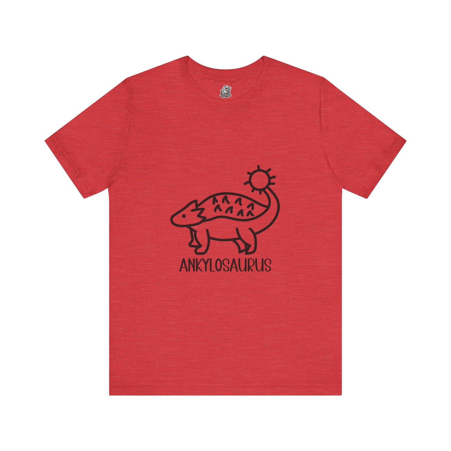 Cute Ankylosaurus Black Graphic - Unisex Jersey Short Sleeve Tee Super Comfy Dino T-Shirt Gift