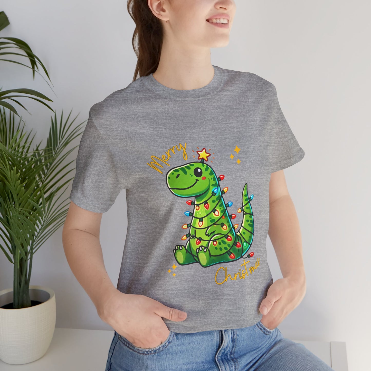 Tree Rex Merry Christmas Devan - Unisex Jersey Short Sleeve Tee Super Comfy Dino T-Shirt Gift