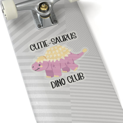 Ankylosaurus Cutie Saurus Dino Club Pink -  Amazing Kiss-Cut Sticker Gift to dino decorate any surface