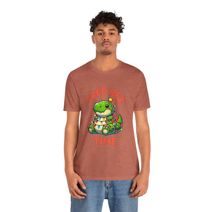 Tree Rex Time Merry Christmas Larry- Unisex Jersey Short Sleeve Tee Super Comfy Dino T-Shirt Gift