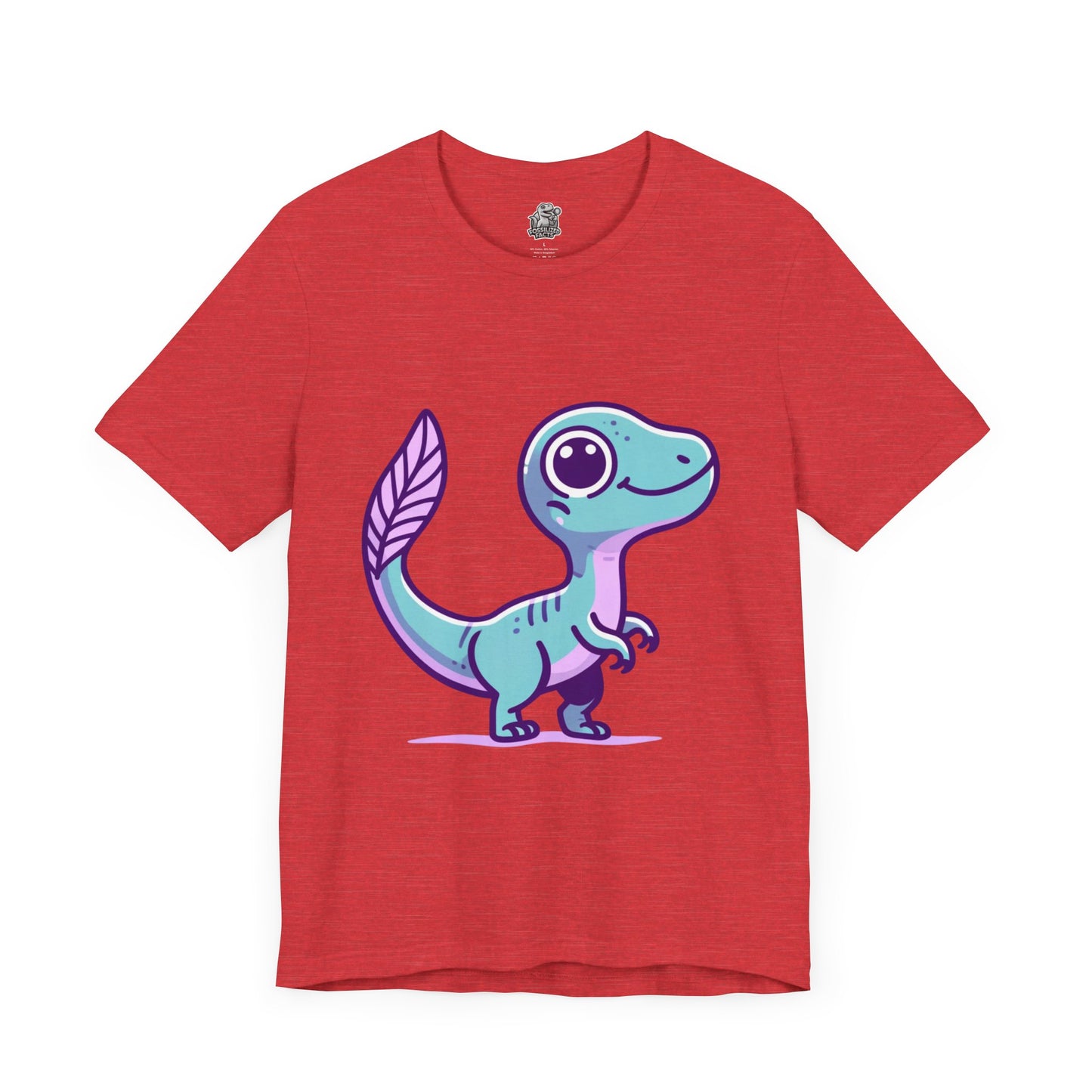 Adorable Pastel Velociraptor Tee – Cute Dino Vibes in Aqua & Lavender! 🦕💜💙 - Unisex Jersey Short Sleeve Tee Super Comfy Dino T-Shirt Gift