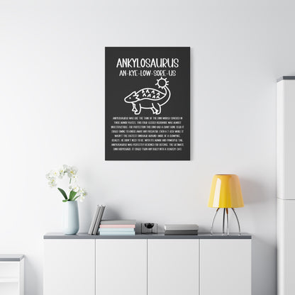 Cute Ankylosaurus Vertical Matte Canvas Black, Stretched, 1.25" Amazing Gift for the Dino Lover in your life